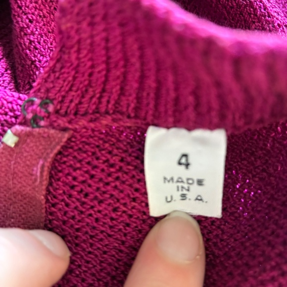 St. John Vintage 80’s Santana Knit Long Sleeve Sweater Dress pink burgundy 4 - Picture 3 of 16